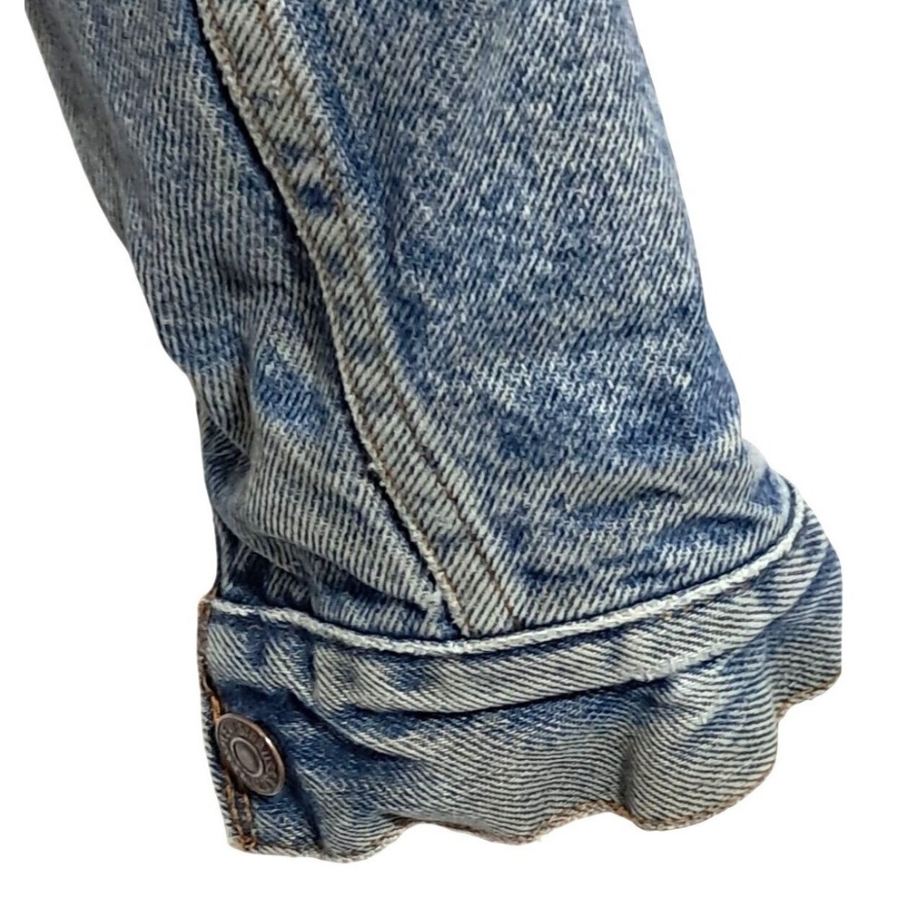 Levi Strauss & Co. Denim Trucker Jacket‎ Men Size 40 Blue Blanket Lined Thrashed - Picture 9 of 16